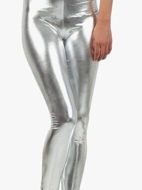 Sakkas Shiny Liquid Metallic High Waist Stretch Leggings - Made in USA